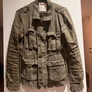 Free People new green jacket- linen